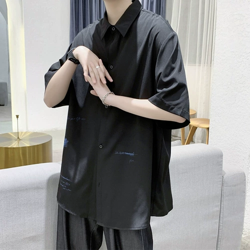 Шелковая летняя тонкая небольшая дизайнерская рубашка, премиум класс, тренд сезона