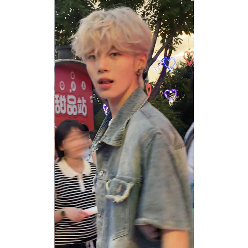 Blue Shoulder-Padded Denim Short-Sleeve Shirt for Men, High-End, Cool and Stylish, Summer Trendy American Retro Shirt Jacket