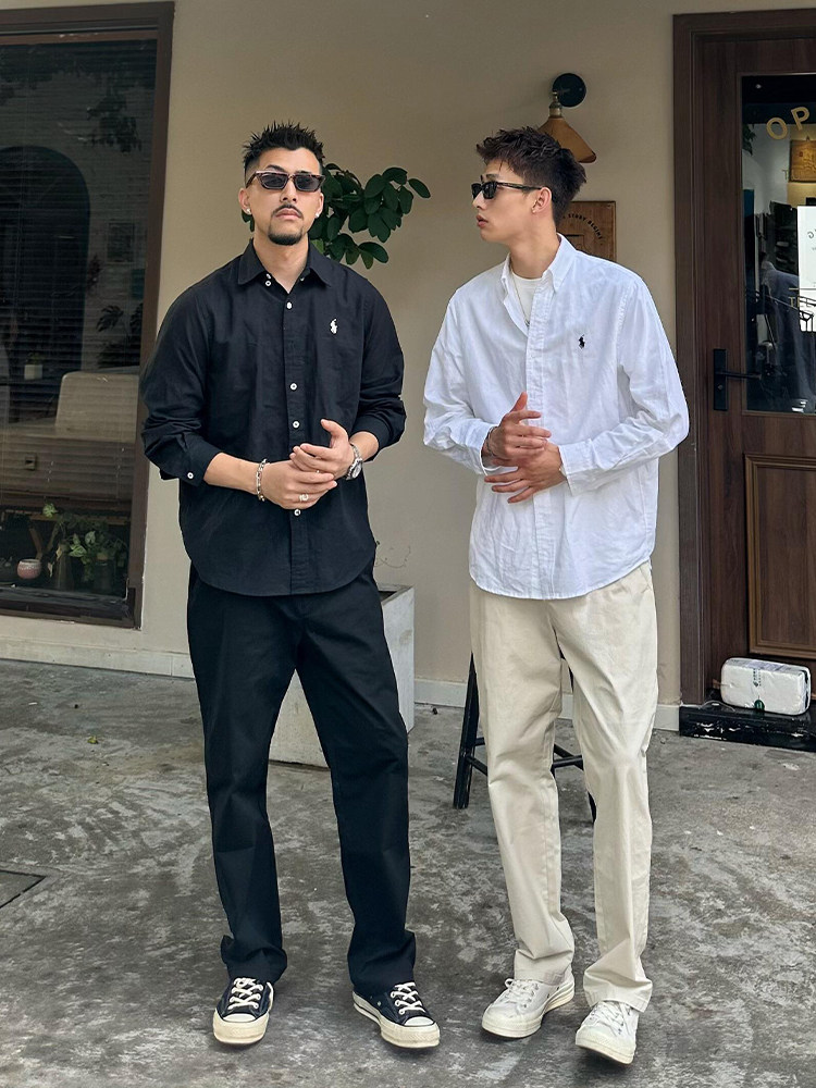 Black Ramie Sun Protection Shirt for Men, Long-Sleeved Summer Old Money Style Relaxed Casual Shirt, Breathable Thin Jacket