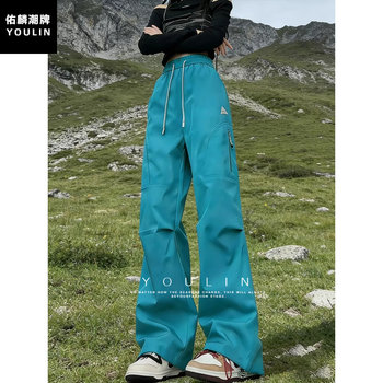 American-Style Three-Proof Softshell Pants for Men and Women, Spring and Autumn Waterproof Wrinkle-Resistant Work Pants, Mountain Outdoor Hiking and Mountaineering Pants