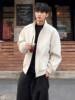 Black Diagonal Collar Jacket for Men, Short Cleanfit American-Style Bomber Jacket, Boxy Three-Proof Outdoor Jacket