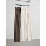 Летние тонкие штаны, А-силуэт, из хлопка и льна, свободный прямой крой