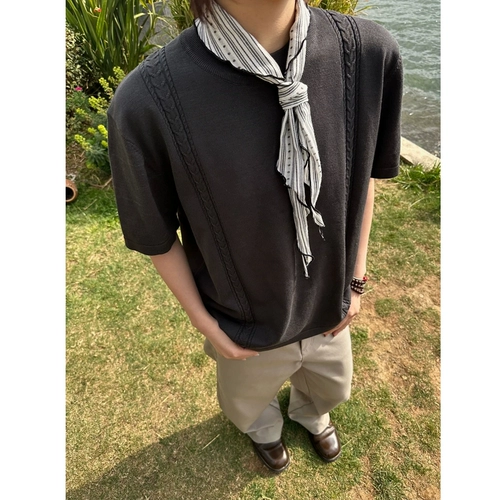 【Eme】 Laiser Tiansi Forted Forted для старой мужской Qianfeng Round Shece Half-рукав Тяжелые прохладные американские трехточечные рукава