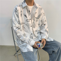 Salt Department Yuppie Handsome Shirt Male long sleeves Very Fairy blouse Spring lukewarm wind Mens clothing Lining Fashion Korean version lightly cooked