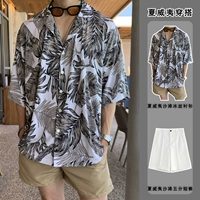 Рубашка, белые шорты