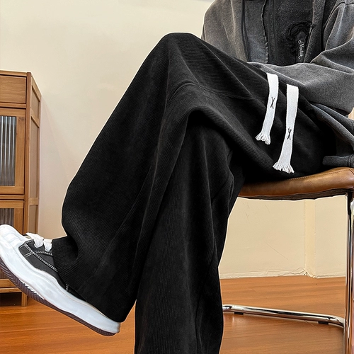 Осенние штаны, вельветовый светильник для отдыха, изысканный стиль, свободный прямой крой