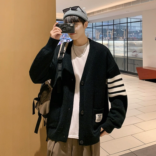 Трикотажный демисезонный кардиган, ретро японская куртка, свитер для влюбленных