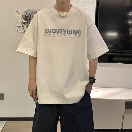 Летняя хлопковая ретро футболка, оверсайз, в американском стиле