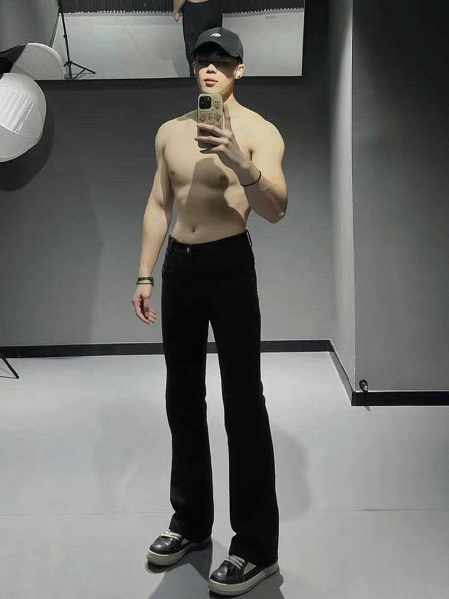 Cleanfit Black Slim-Fit Jeans for Men, Winter, Tall, Fleece-Lined, Extra-Long Pants, Slimming Straight-Leg Bootcut Pants