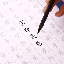 Copy of the Heart Sutra hand-copied Buddhist Sutra Diamond Sutra Great Compassion Mantra Lanting Preface Scriptures Scriptures red rice paper regular script entry copy manuscript practice calligraphy hard pen beginner small regular script posts