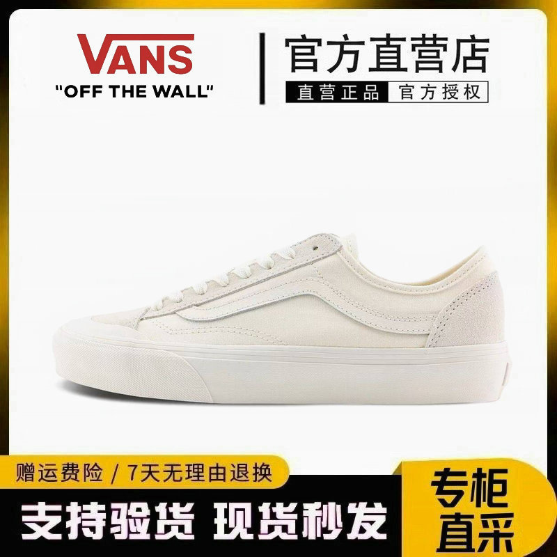Vans Women's Shoes Style 36 Sf White Low-Top Retro Sneakers Vans Couple Casual Canvas Shoes for Men