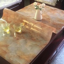 Tea table waterproof and anti-scalding rectangular living room European style marble transparent table cushion thick rubber cushion desktop printing
