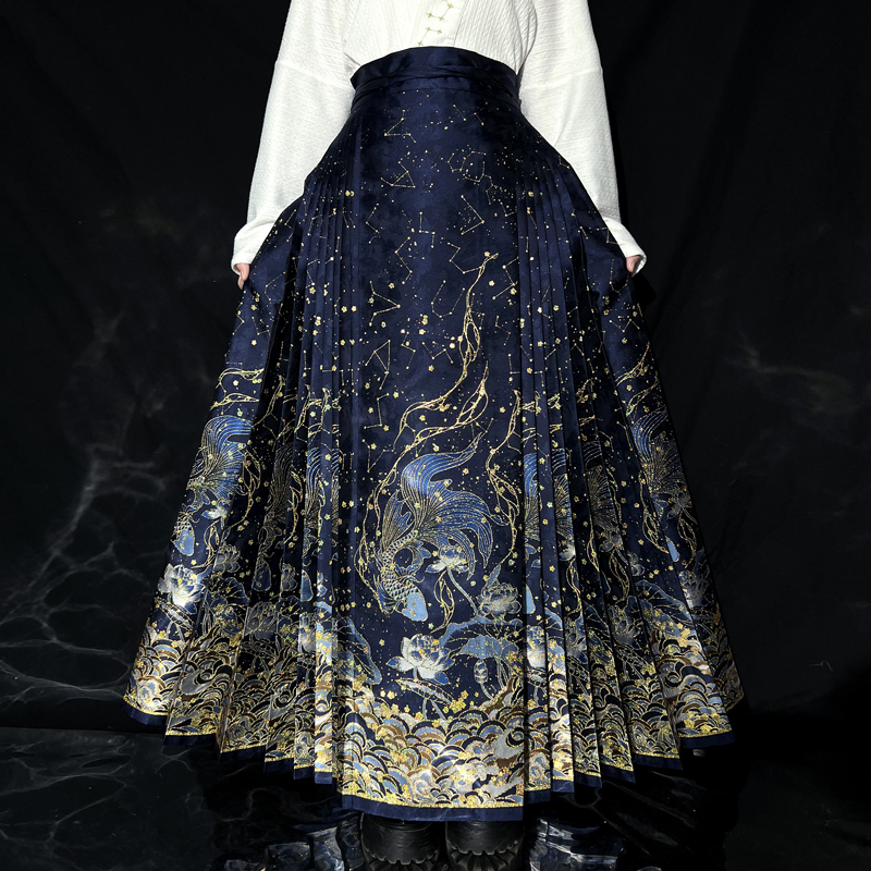 子爵秋の色【夢銀河】馬面スカートと民族風新型中国風高級スリム日常通勤スカート