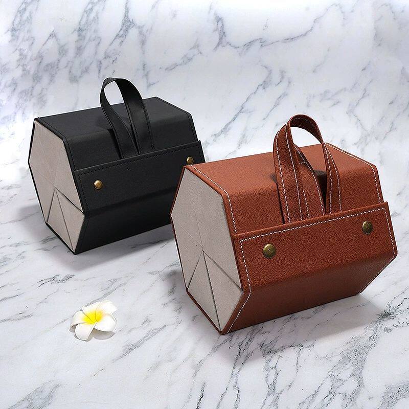 Foldable Multi-grid Glasses Storage Box Fashion New High-grade Leather Myopia Glasses Sunglasses Optical Mirror Storage Box