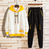 Even cap sweatshirt male tide autumn clothes 2021 new mens clothing suit Spring autumn junior high school high school students autumn clothes handsome