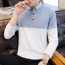 Mens long sleeves 2022 new trends hit undershirt t lead the fall Ice T-shirt Male Tide Turned Polo Body Jersey