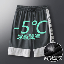 Ice Silk Shorts Boys Basketball Teen Summer 5 Speed Dry Big Pants 6 Sports 50% Pants Loose Casual Pants