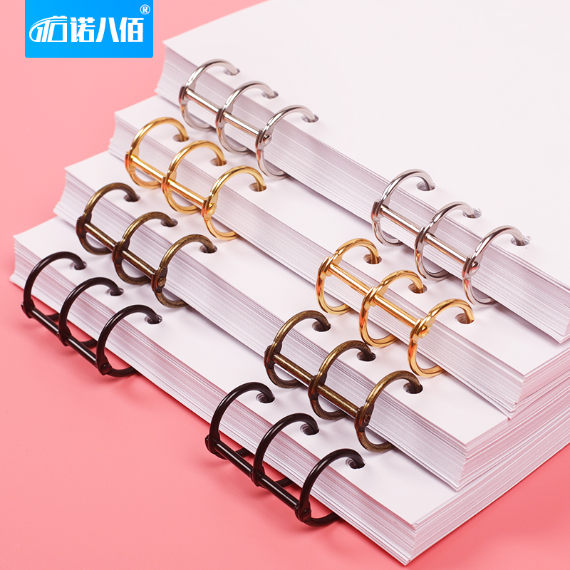 Three-serial loose-leaf metal ring universal 3 holes 6 holes binding iron ring book ring diy calendar table calendar with gold silver color black ancient bronze color antique opening buttoned collar with loose-leaf binder