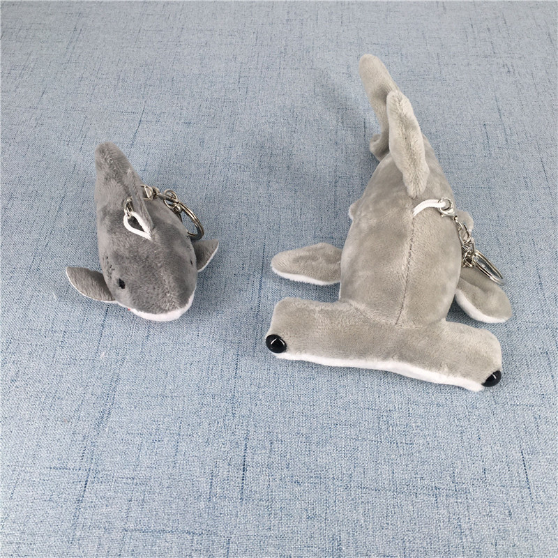  Gray Little Shark Plush Toy Bag Keychain Pendant Creative Doll Flat Head Shark Figurine