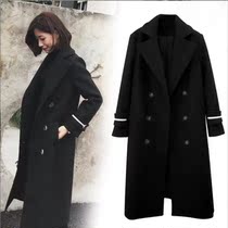 2022 new fat mm mid-length woolen coat large size female 200 catties age-reducing double-breasted cashmere woolen coat