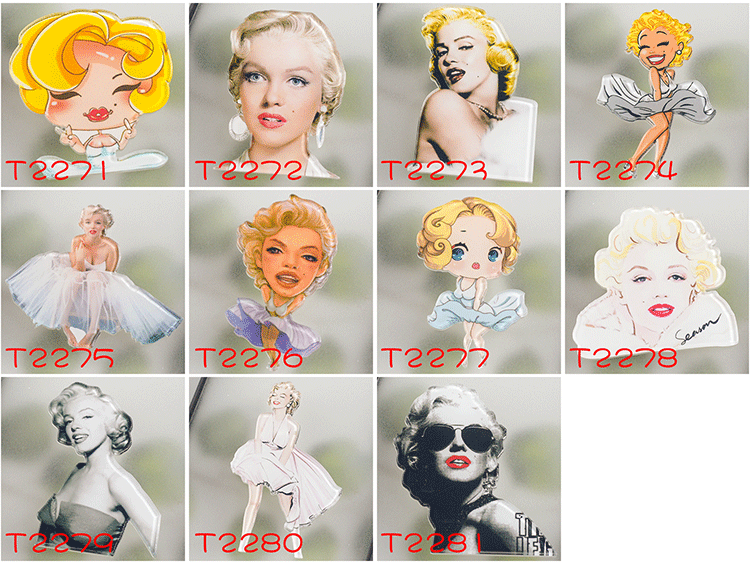 Acrylic Monroe Audrey Hepburn Patch Trâm pha lê Epoxy tự làm Handmade Trang sức Ashtray Filler trâm cài áo hàn quốc
