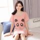 Pajama sinh viên cô gái mùa hè phiên bản dễ thương Han lỏng kích thước lớn mùa hè ngắn tay bộ đồ ngủ cotton womens nửa tay áo váy sexy nhà.