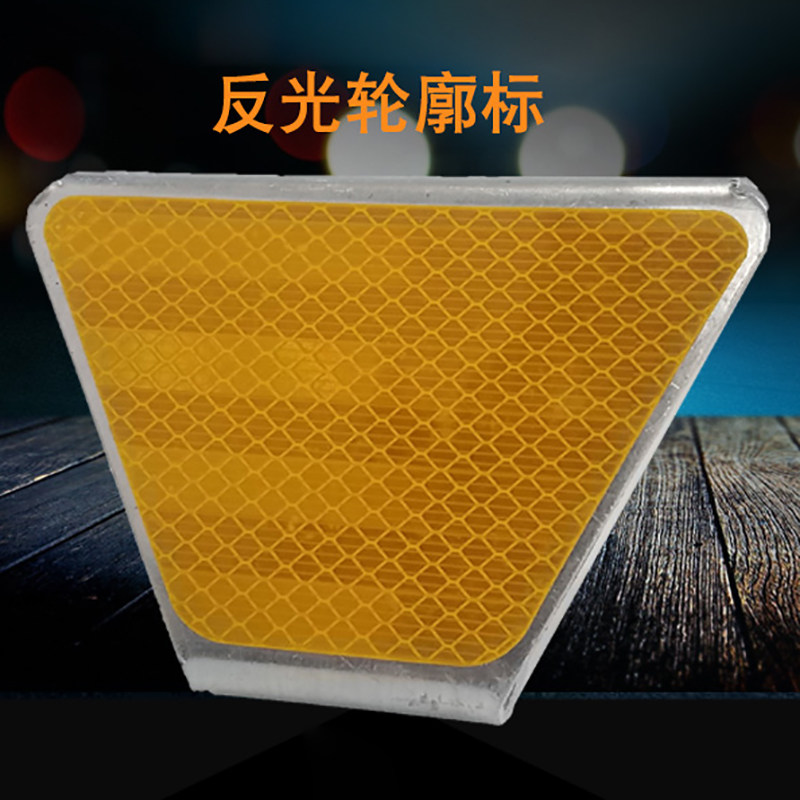 Ladder outline with laminated reflective label column road warning bar reflector