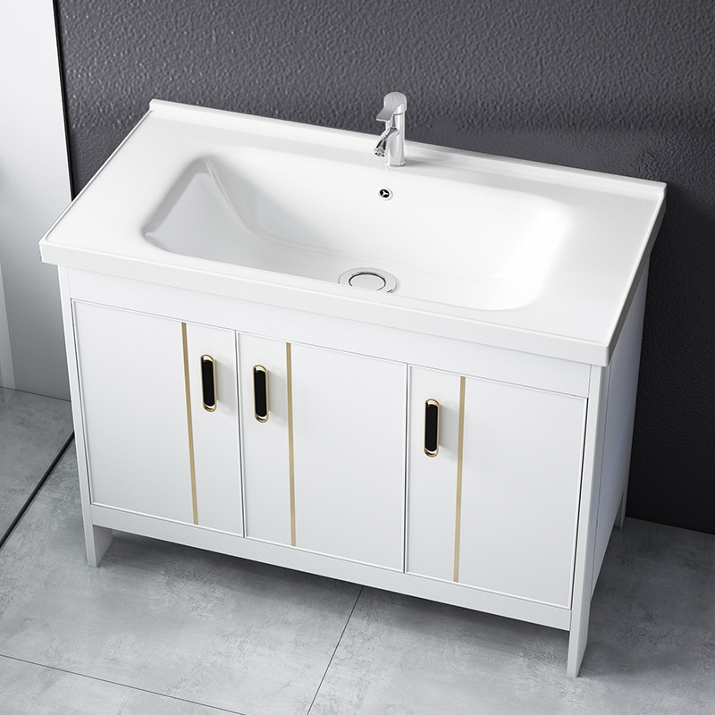 Floor-type washbasin cabinet combined makeup room Baths cabinet Balcony Wash Basin Space Aluminum Wash pool integrated face basin