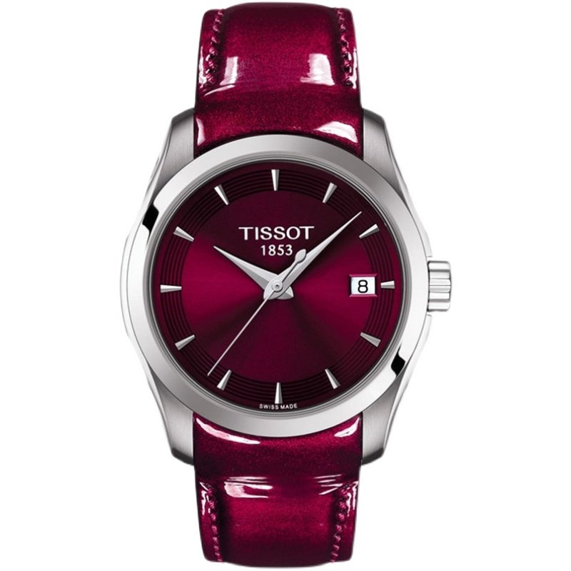 Tissot Swiss Tissot Women's Watch Kutu Series Quartz Watch for Women 1853 Simple and Elegant Burgundy Waterproof Watch