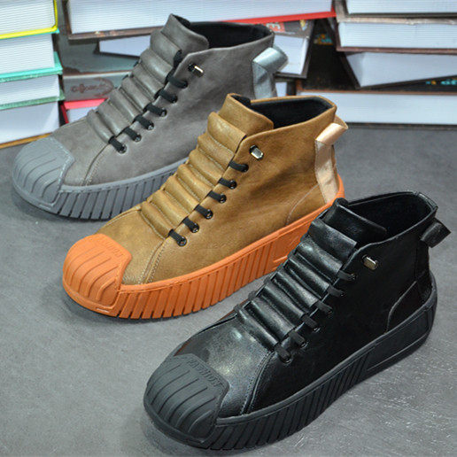 Autumn Winter new Martin boot male high cylinder thick bottom heightening Korean version Fashion 100 lap casual board shoe shake fast hand coals