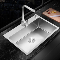  Kitchen sink 304 stainless steel manual sink Single tank vegetable sink Single basin dishwashing sink dishwashing basin