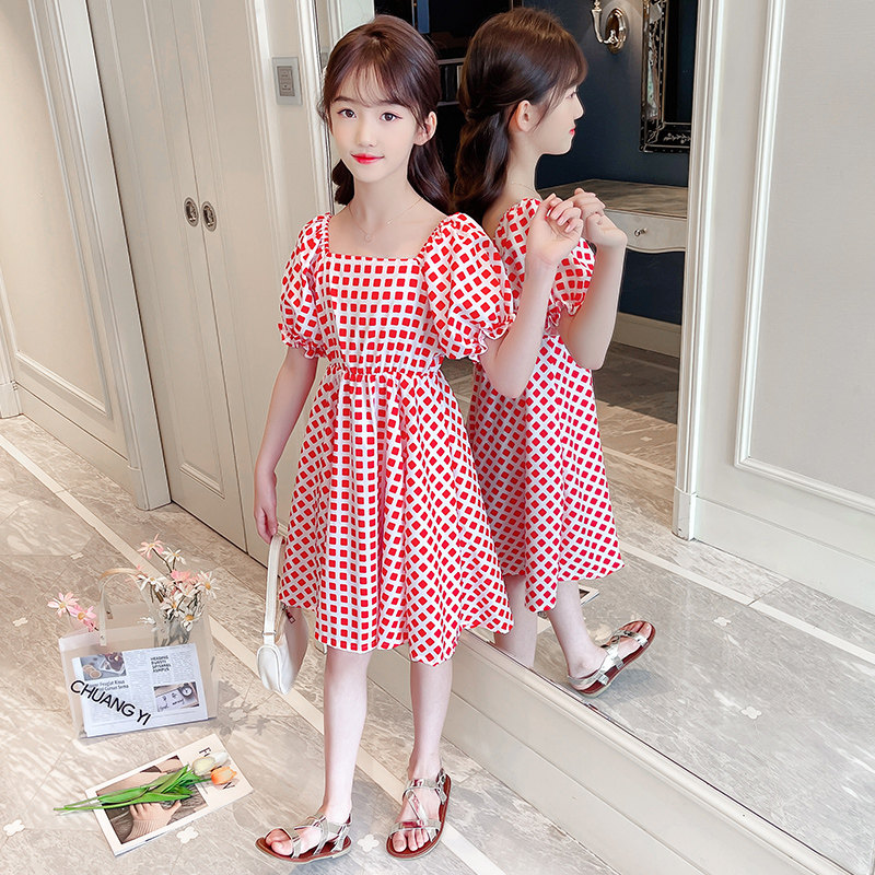 Girls Chiffon skirt summer children's summer floral dress foreign school Korean version 2021 new thin princess tide