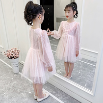 Girls  mesh dress 2021 new summer childrens princess skirt summer dress foreign Korean fashion net red tide