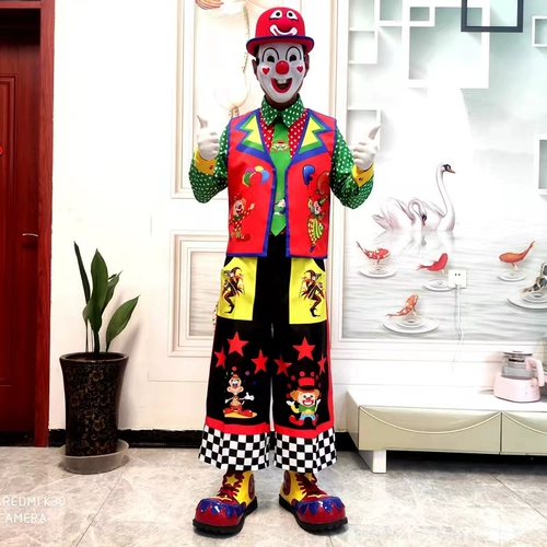 2024 новый костюм клоуна, комплект для выступления, маскарадный костюм, наряд для взрослых мужчин, волшебный реквизит, одежда
