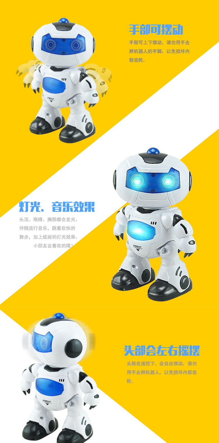 Đồ chơi trẻ em bán buôn điện thông minh điều khiển từ xa robot ánh sáng âm nhạc nhảy múa robot nam giới và phụ nữ quà tặng sinh nhật