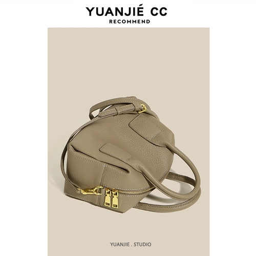 Кожаная подушка, небольшая дизайнерская сумка через плечо, воловья кожа, из натуральной кожи