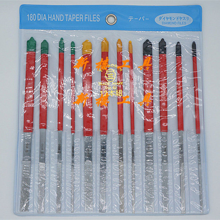 Pot triple filing knife diamond filing knife 180 Diamond flat slanted filing 12 sets 150#240#400#-Taobao