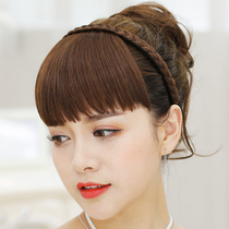 Fashion charm hair hoop braid bangs wig female fake bangs female natural invisible streak twist slant bangs