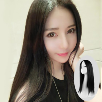 Fashion charm wig long hair natural full head net red cute lifelike real hair face long straight hair