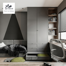 Jimei Sixiang wardrobe bookcase one-piece custom modern simple wardrobe custom-made cloakroom Chengdu Shanghai