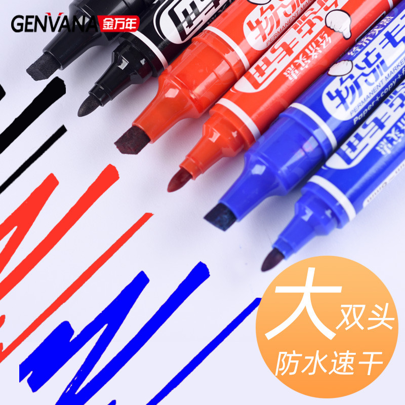 K-0918 Box head pen Logistics marker thick head pen Waterproof POP marker Oil pen Black red and blue do not fade express large head pen non-erasable thick head pen