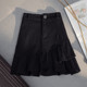 Irregular ruffled skirt 2024 summer high-waisted A-line hip-hugging slim white denim skirt for petite women