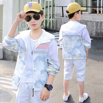 Childrens sunscreen clothing summer thin 2021 new boys  sunscreen clothing middle and large childrens jacket boys sunscreen shirt breathable
