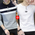 Nam dài tay t-shirt mùa thu thanh niên vòng cổ t-shirt cotton sọc đáy áo sơ mi xu hướng sơ mi quần áo Mỏng Áo phông dài