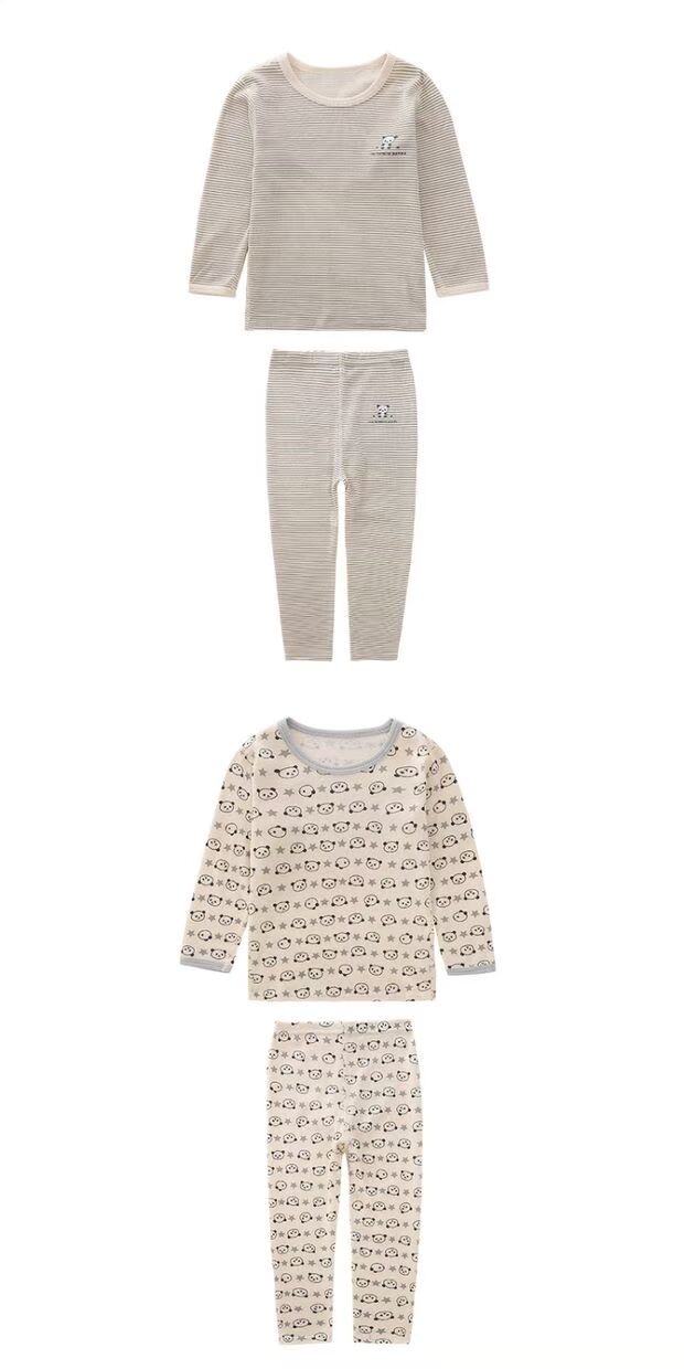 Baby Qiuyi Qiuku Set Cotton 1 2 tuổi 3-6 tuổi trẻ em mùa thu quần áo bé trai dài tay đồ lót nhà pijama bé trai