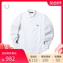 FRED PERRY MENs SHIRT summer British casual business long-sleeved WHEAT ear EMBROIDERY shirt trend F4545