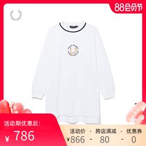 FRED PERRY WOMENS LONG-sleeved T-shirt SUMMER British round neck OFF-the-shoulder WHEAT EAR CASUAL top trend F5375