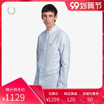 FRED PERRY mens long sleeve shirt 2021 Autumn New British casual wheat ear cotton stripe tide M1661