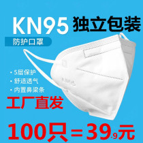 KN95 mask dust-proof smog-permeable industrial dust polishing protective supplies disposable mouth and nose cover 100 only