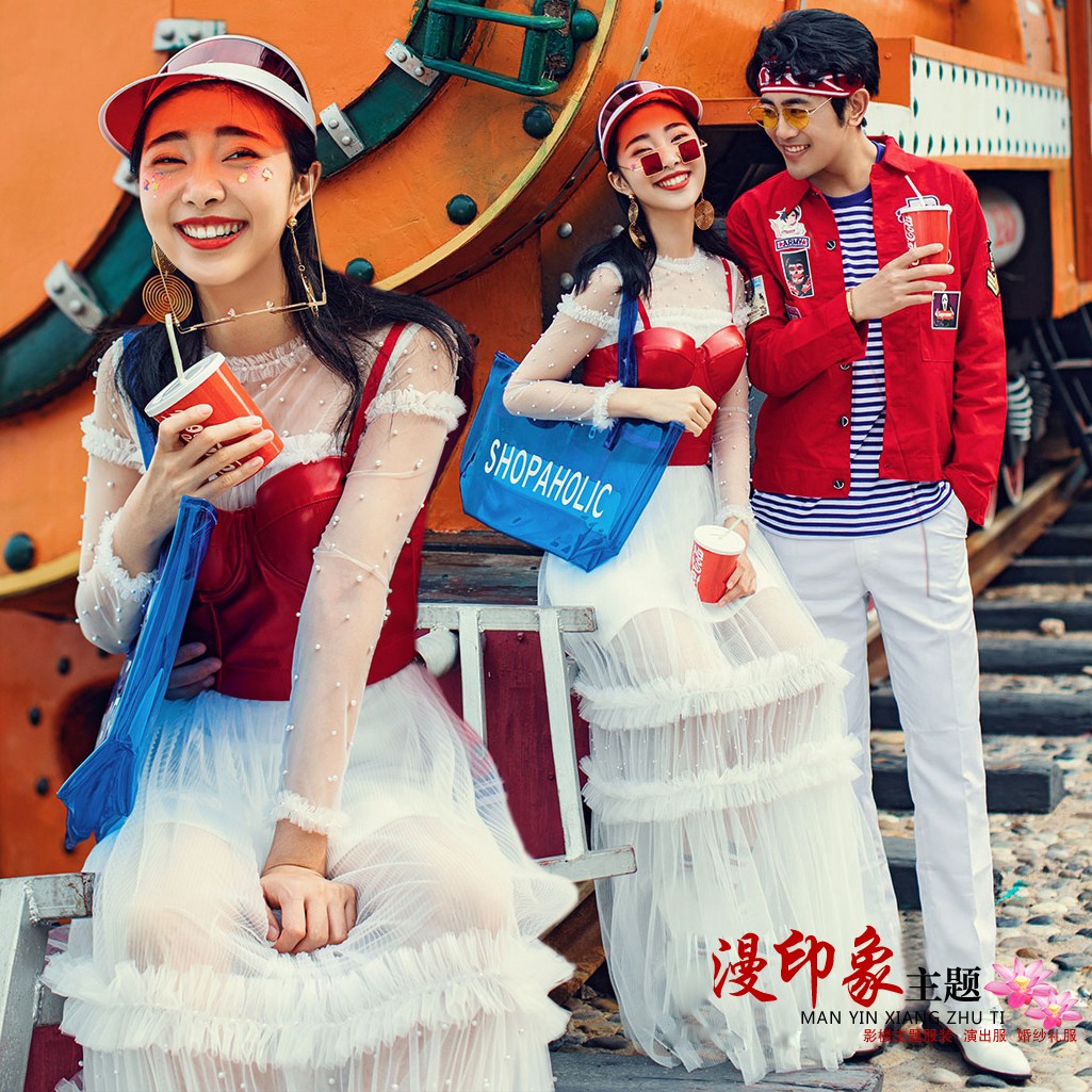 Photo Gallery Photo Wedding Dresses Themed Clothing New Exterior View Brigade Shooting Street Pat fashion Fashion Little Fresher Casual Suit